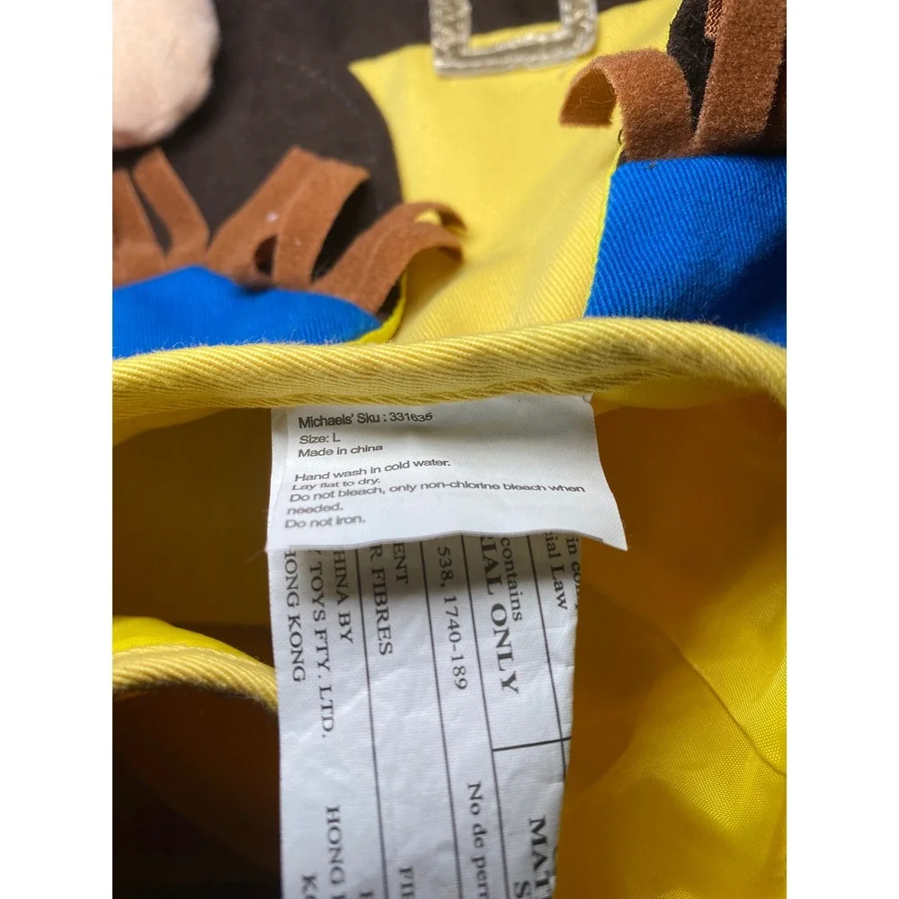 Michaels Cowboy Pet Costume Blue Yellow Lasso Fringe Large‎ Halloween Dog Outfit